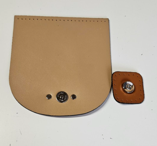 Bag//SEW-ON PU LEATHER FLAP (12.5cm W x 13.5cm H) BRONZE MAGNETIC CLAPS - Image 3