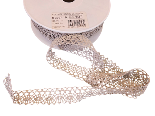 RIBBON | 22mm COTTON LACE COL NATURAL GREY