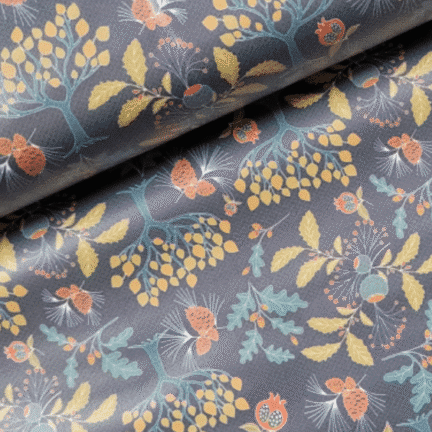 ECO-LAMINATED | FERN & POMEGRANATE (Navy)