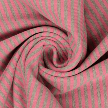 RIB CUFFING | STRIPED (Pink & Grey)
