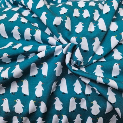 COTTON JERSEY | ALBINO PENQUIN (Turquoise)