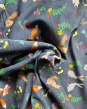 ECO-LAMINATED | FOREST FRIENDS HAPPY TIME TOGETHER (Navy)