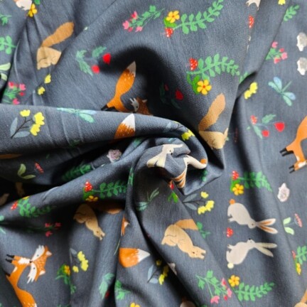 ECO-LAMINATED | FOREST FRIENDS HAPPY TIME TOGETHER (Navy)