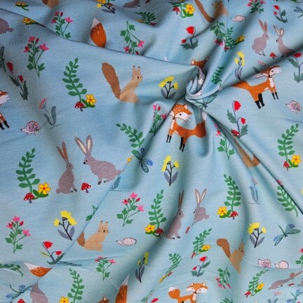 ECO-LAMINATED | FOREST FRIENDS HAPPY TIME TOGETHER (Sky Blue)