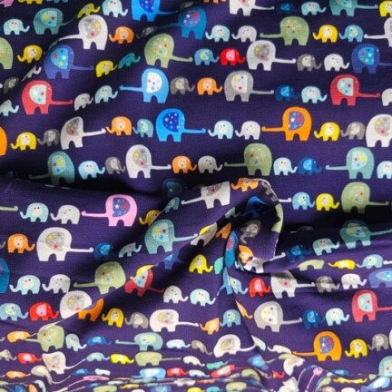 COTTON JERSEY | SOCIAL DISTANCE ELEPHANT (Indigo)