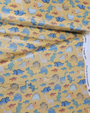 ECO-LAMINATED | MARCHING DINO (Mustard)