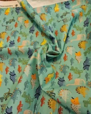 COTTON | MARCHING DINO (Light Blue)