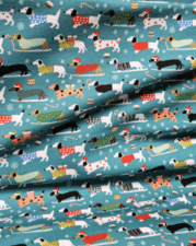 FRENCH TERRY | DACHSHUND'S CHRISTMAS (Turquoise)