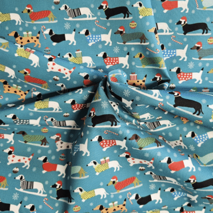 ECO-LAMINATED | DACHSHUND'S CHRISTMAS (Turquoise) FAULTY