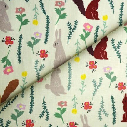 COTTON | RABBIT & SQUIRREL (White)
