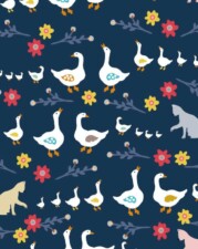 COTTON | DUCK'S PICNIC DAY (Navy)