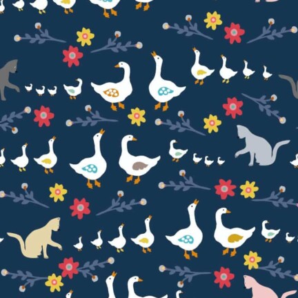COTTON | DUCK'S PICNIC DAY (Navy)