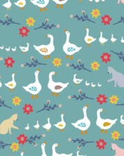 COTTON | DUCK'S PICNIC DAY (Light Blue)