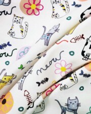 COTTON | MILLIE'S CATS (White)