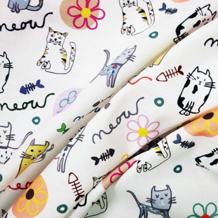 COTTON | MILLIE'S CATS (White)