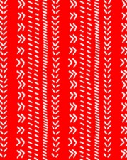 ECO-LAMINATED TWILL | FOOTPRINTS (Red)