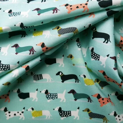 COTTON | DACHSHUNDS (Blue)