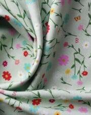 COTTON | DAISY & BUTTERFLIES (Mint Green)