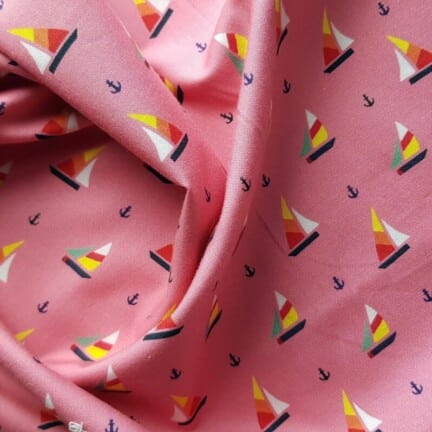 COTTON | SAIL BOATS (Pink)