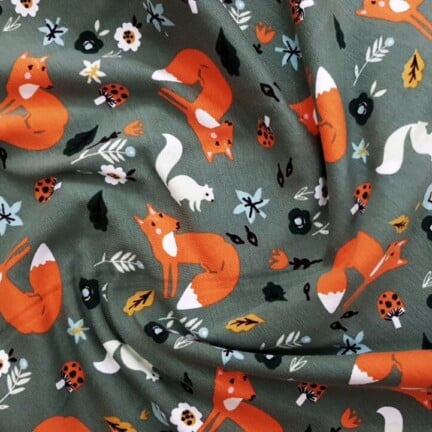 FRENCH TERRY | FOXES (Green)