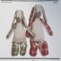 William & Oliver rabbits front cover of pattern. Two stuffed rabbits and level, beginner