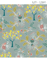 QUILTING COTTON | FERN & POMEGRANATE (Grey)