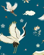 COTTON JERSEY | HEAVENLY WINGS (Teal Blue)