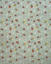 COTTON | PANSIES (Tea Green)