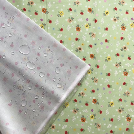 REVERSE SIDE ECO-LAMINATED | PANSIES (Tea Green)