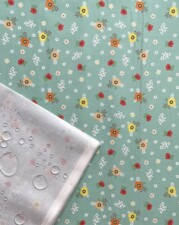 REVERSE SIDE ECO-LAMINATED | PANSIES (Tiffany Blue)