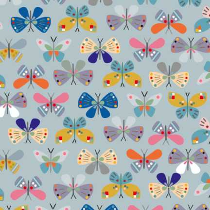 COTTON | BUTTERFLIES (Light Blue Green)