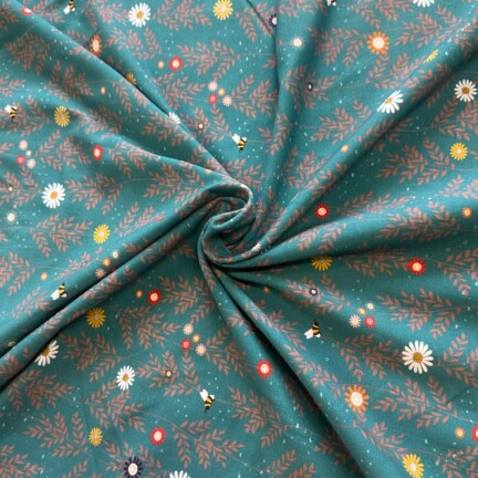 COTTON JERSEY | OH BLOOMING DALE (Turquoise)