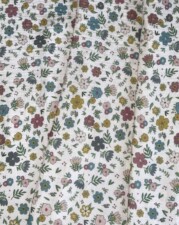 DOUBLE GAUZE COTTON | GARDEN FLOWERS (White)
