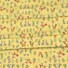 Corduroy Forest Friends Happy Time Together Yellow. Bright yellow background with ferns, flowers, foxes, rabbits, squirrels, hedgehogs and dragonflies.