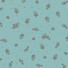Little Rose eco-laminated fabric in powder blue, featuring small clustered sprigs of red and cream rosebuds with green leaves scattered on a powder blue background, with a fine dotted pattern.