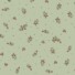 Little Rose eco-laminated fabric in tea green, featuring small clustered sprigs of red and cream rosebuds with green leaves scattered on a pale green background, with a fine dotted pattern.