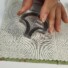 PNQ Circles Stamp positioned on fabric showing stamped placement guides