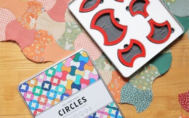 PNQ Circles Stamp Set of 6 with colourful patchwork design created using the curved stamps