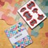 PNQ Circles Stamp Set of 6 with colourful patchwork design created using the curved stamps