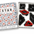 PNQ Star Stamp Set of 6 in colourful patterned storage tin