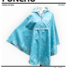 Front cover of Betty's Poncho pattern showing poncho made with Bee World fabric, level and sizes