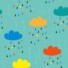 ECO-LAMINATED | CLOUDS & RAINDROPS (Green)