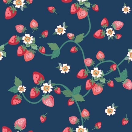 COTTON | STRAWBERRIES (Navy)