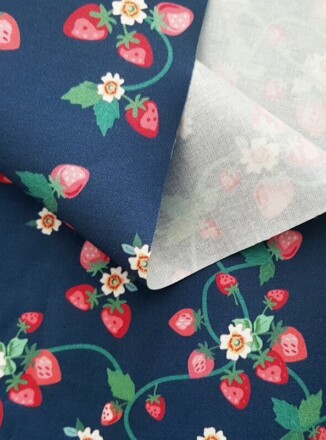 REVERSE SIDE ECO-LAM | STRAWBERRIES (Navy)