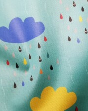 ECO-LAMINATED | CLOUDS & RAINDROPS (Green)
