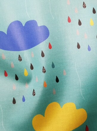 ECO-LAMINATED | CLOUDS & RAINDROPS (Green)