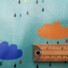 ECO-LAMINATED | CLOUDS & RAINDROPS (Green)