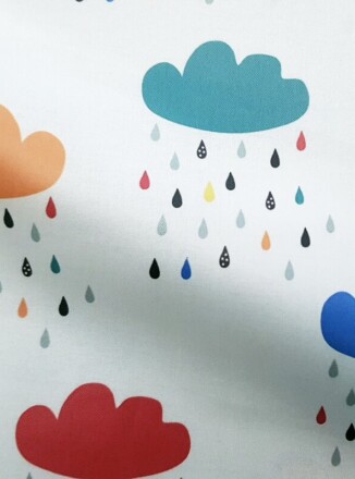 ECO-LAMINATED | CLOUDS & RAINDROPS (White)